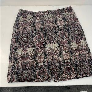 Crofts & Barrow size 14 Women’s Paisley Pattern A-Line Skirt - Black & Pink